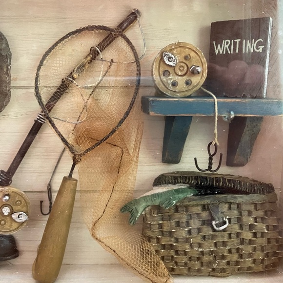 Fisherman’s paradise Shadowbox. Perfect for that angler in your life! 9 x 12”x2” - Picture 2 of 8